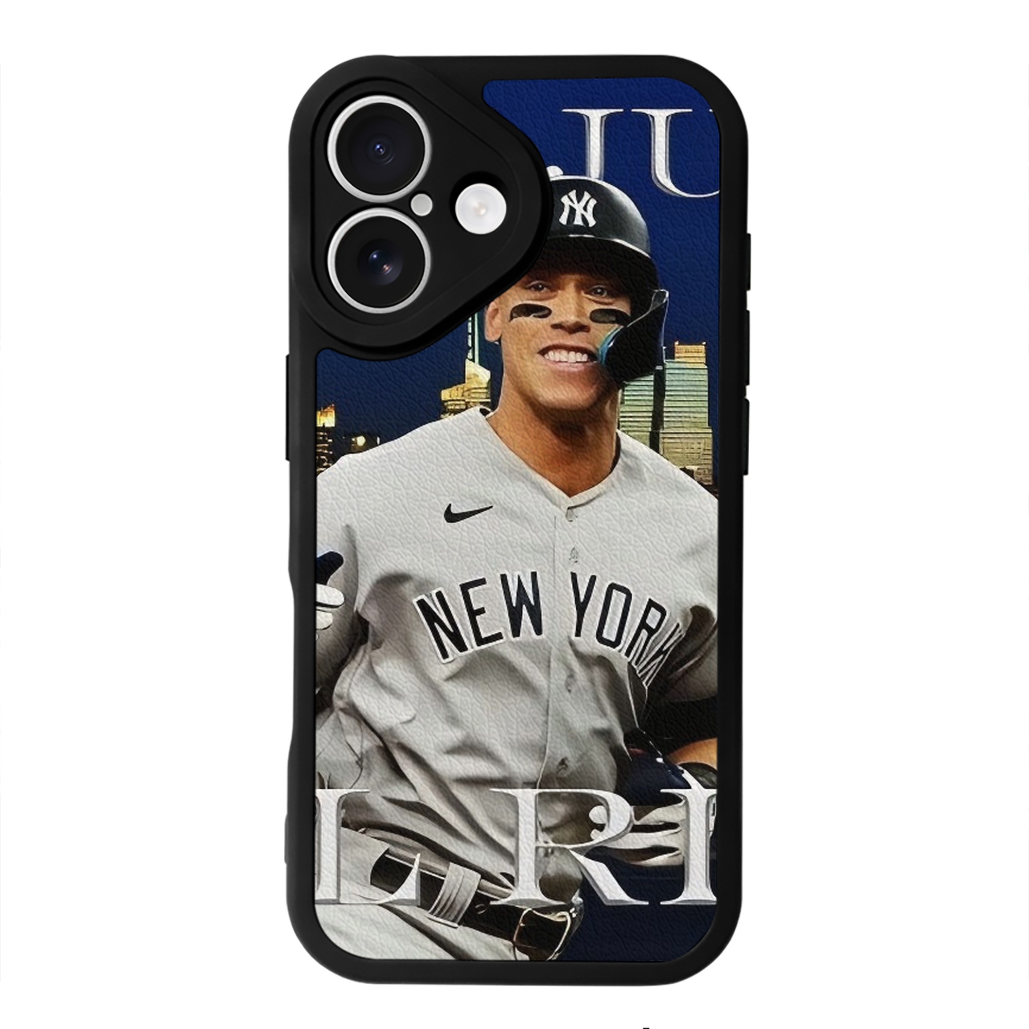 Aaron Judge 99 All Rise IPhone 16 Silicone Leather Case – UV Print, Lambskin Texture – Perfect Fit, Wireless Charging Compatible, Scratch Resistant, Precise Cutouts – Stylish Protection For IPhone 16